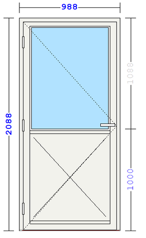 Balkongdør 988x2088 (Venstre hengsla)