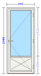 Balkongdør 888x2088 (Høgre hengsla)