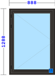 Sidehengsla 888x1288mm (Venstre hengsla)