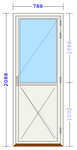 Balkongdør 788x2088 (Høgre hengsla)
