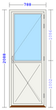 Balkongdør 788x2088 (Høgre hengsla)