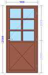 Balkongdør 988x2088 (Høgre hengsla)
